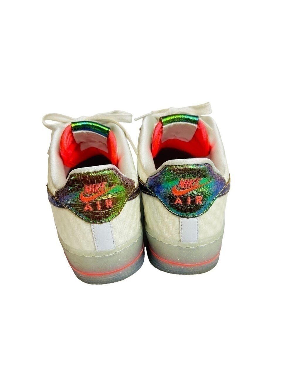 Nike Air Force 1 Low CMFT PRM QS White Metallic Gold Hyper Punch Sneaker Men’s 8 - Picture 4 of 12